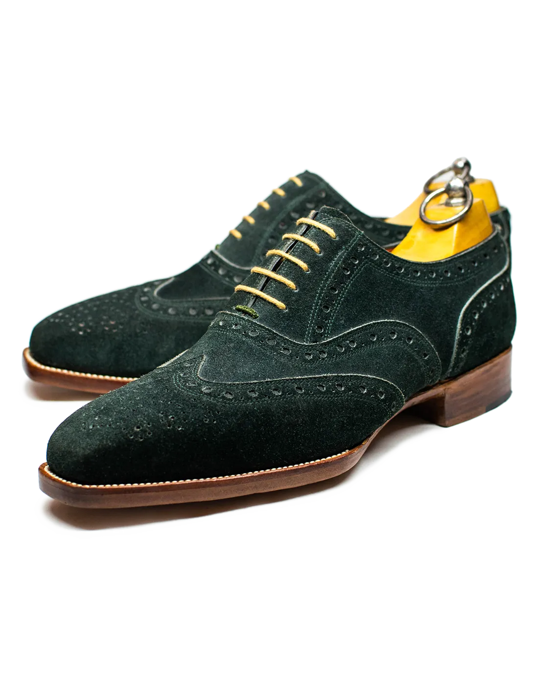 Oxford Wingtip Full Brogued Gamuza Verde Inglés